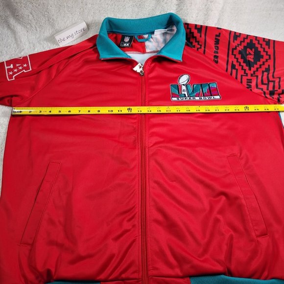 Starter Red Michael Strahan NFL Super Bowl LVII Embroidered Track Jacket Sz 2XL - Picture 3 of 13